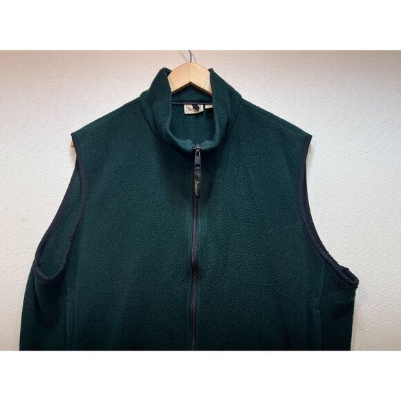 Woolrich Men's Fleece Cardigan Vest Full Zip Size L Green Outdoorwear Sleeveless - Picture 4 of 10